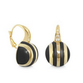 Lauren G. Adams Bamboo Stripe Earrings (Gold & Black)